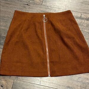 SHEIN Rust Brown Zippered Women's Skirt